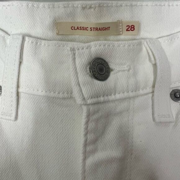 Levi’s Classic Straight Women’s White Twill Jeans - Picture 6 of 9